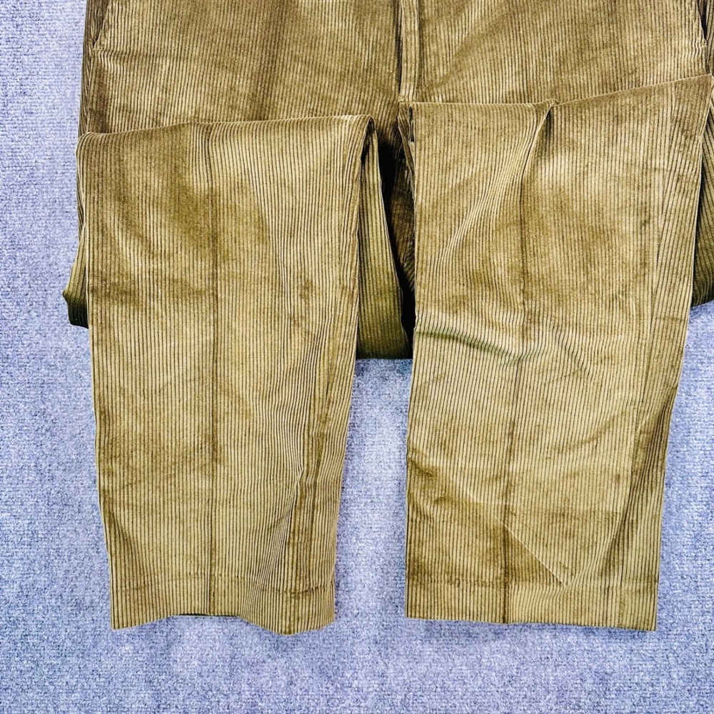 Orvis Wide-Wale Corduroy Trousers Mens 42x34 Olive Green Portugal Cotton Vintage - Picture 6 of 11